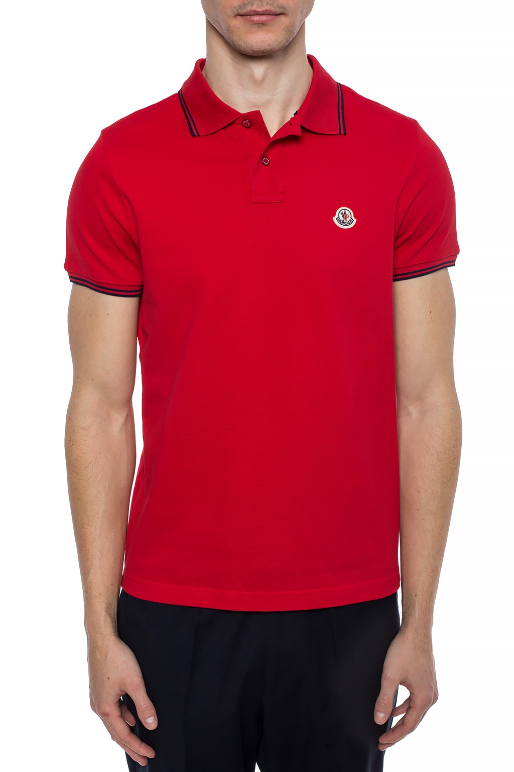 mens red moncler polo shirt